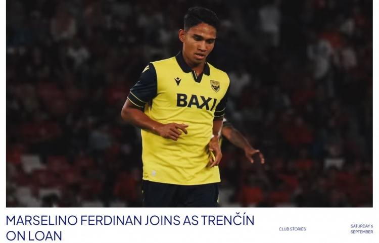 五星体育-牛津联官方:印尼国脚费迪南租借加盟斯洛伐克球队特伦辛